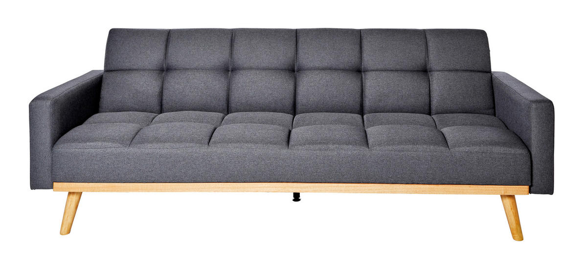 SCHLAFSOFA Webstoff Grau  - Eichefarben/Grau, MODERN, Holz/Textil (213/83/83cm) - Livetastic