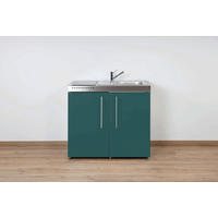 MINIKÜCHE  100/89/60 cm  in Türkis  - Türkis/Edelstahlfarben, Basics, Metall (100/89/60cm)