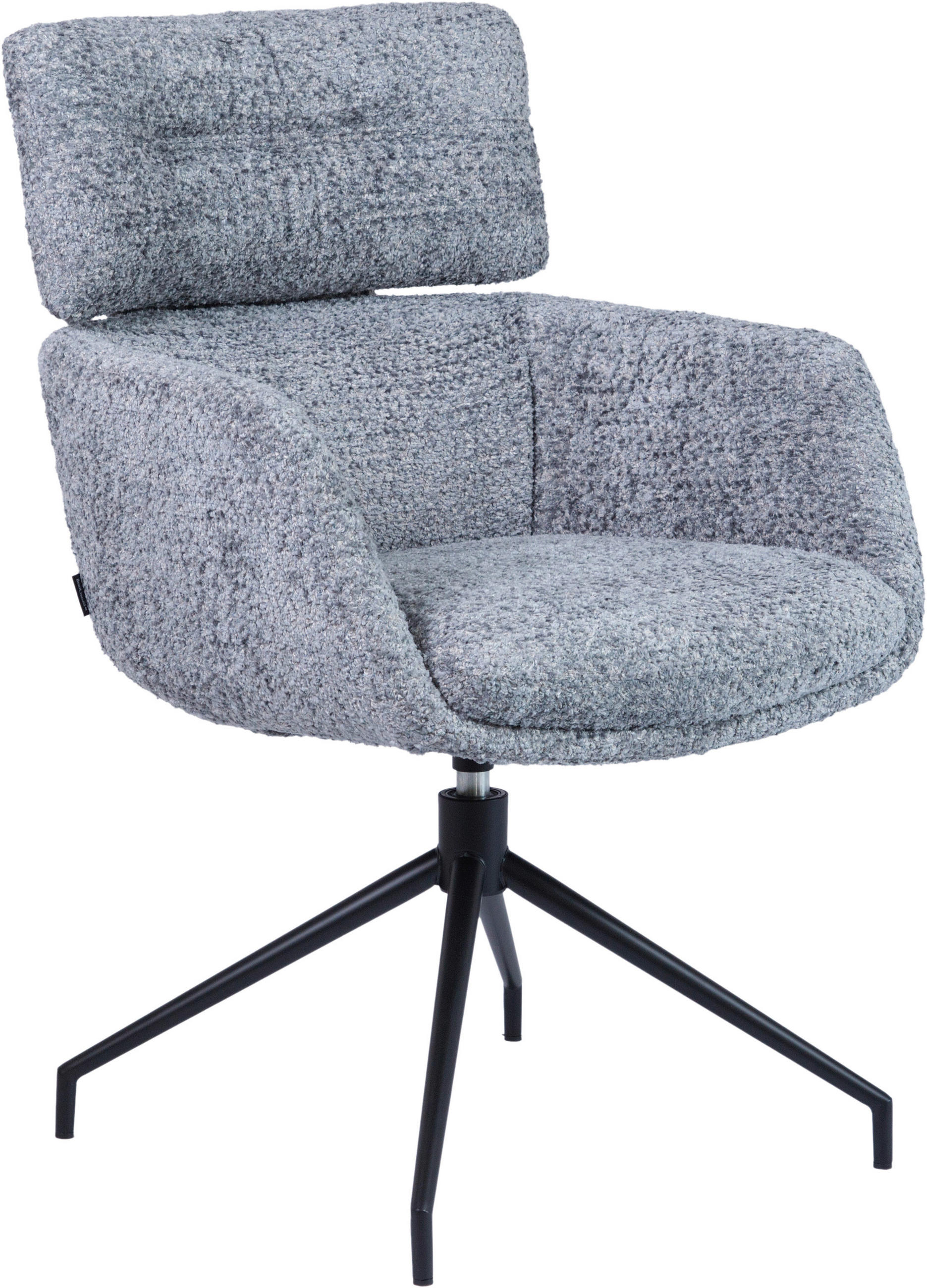 ARMLEHNSTUHL  Wippfunktion, Sitzfläche 360° drehbar Webstoff  Blau, Schwarz  - Blau/Schwarz, Design, Textil/Metall (62/92/66cm) - Dieter Knoll