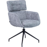 ARMLEHNSTUHL  Wippfunktion, Sitzfläche 360° drehbar Webstoff  Blau, Schwarz  - Blau/Schwarz, Design, Textil/Metall (62/92/66cm) - Dieter Knoll