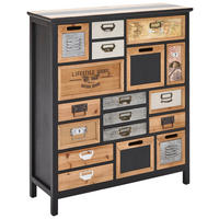 KOMMODE , 90/103/32 cm, 18 Schublade(n)  - Multicolor/Schwarz, LIFESTYLE, Holz/Holzwerkstoff (90/103/32cm) - Landscape