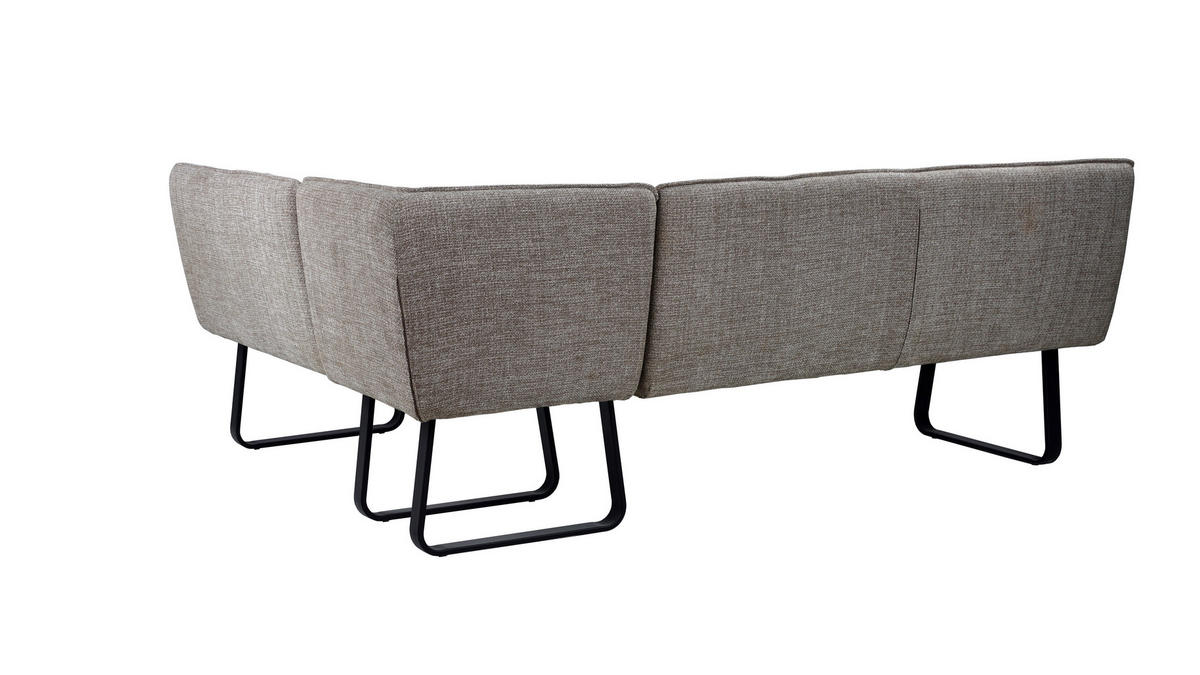 ECKBANK  in Braun  - Schwarz/Braun, MODERN, Textil/Metall (168-213/86/63cm) - MID.YOU
