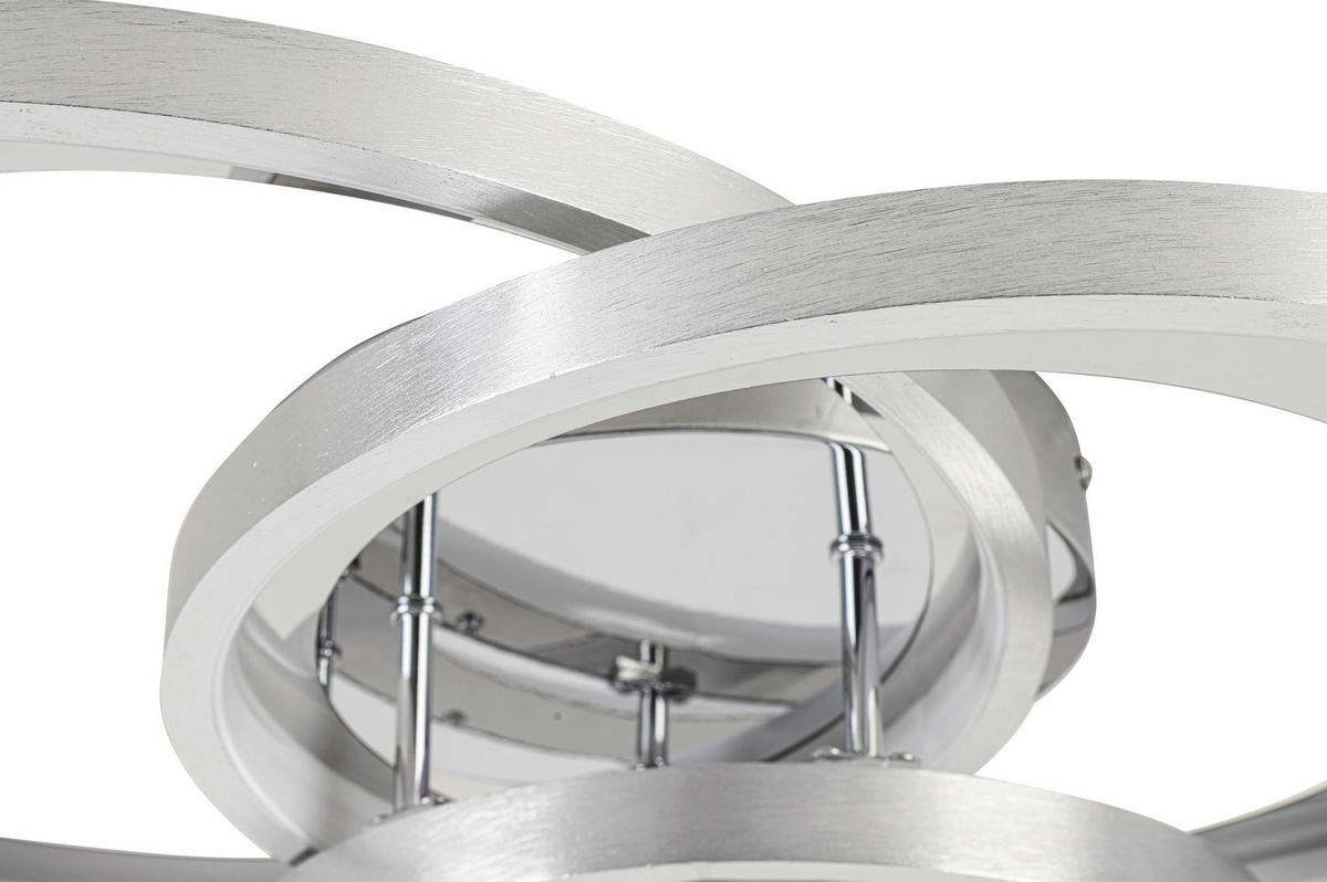 LED-DECKENLEUCHTE 54,2/46,8/11 cm    - Chromfarben/Alufarben, Design, Kunststoff/Metall (54,2/46,8/11cm) - Novel