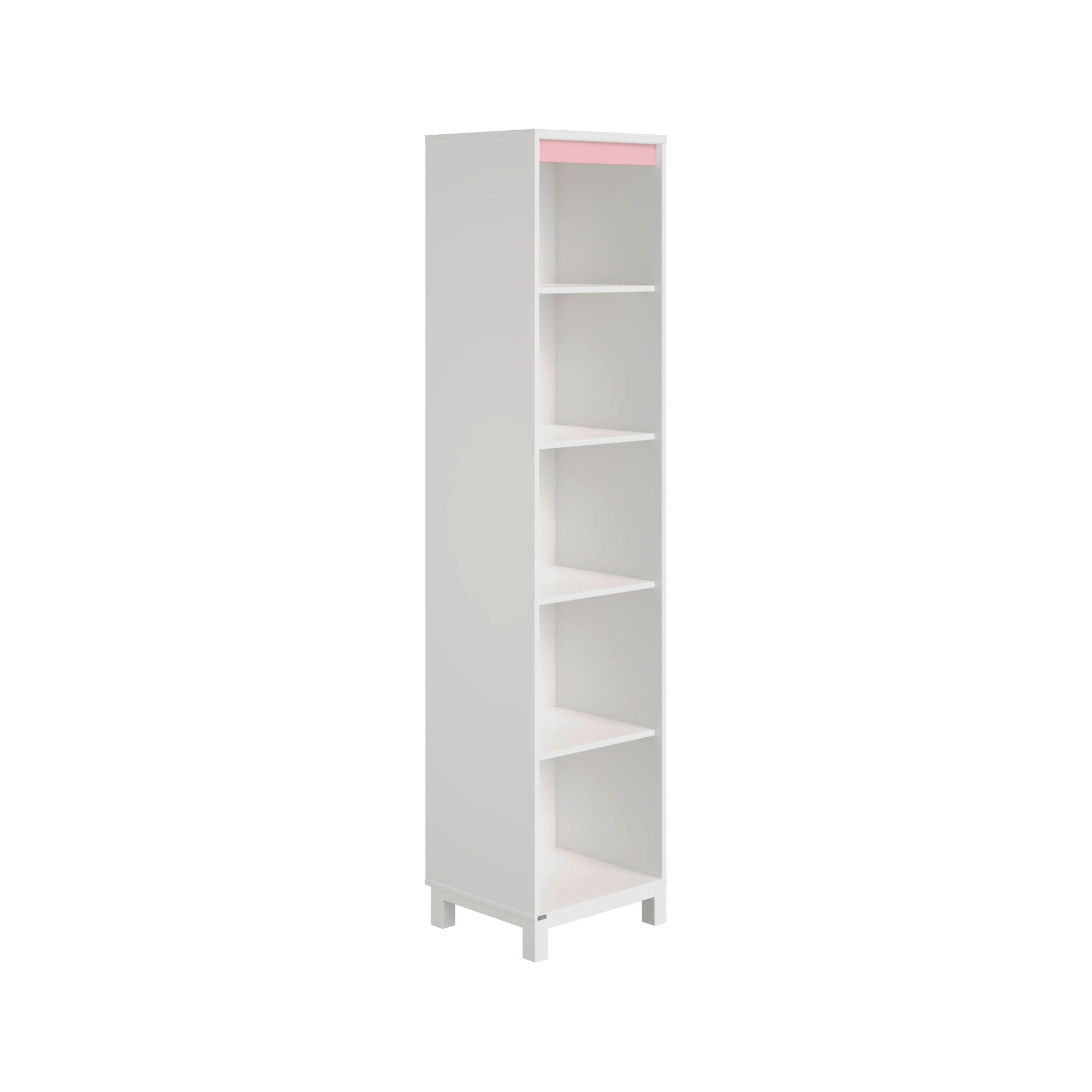 STANDREGAL Rosa, Weiß Olli Standregal 5F  - Rosa/Weiß, Basics, Holzwerkstoff (48,4/204,0/40,1cm) - Paidi