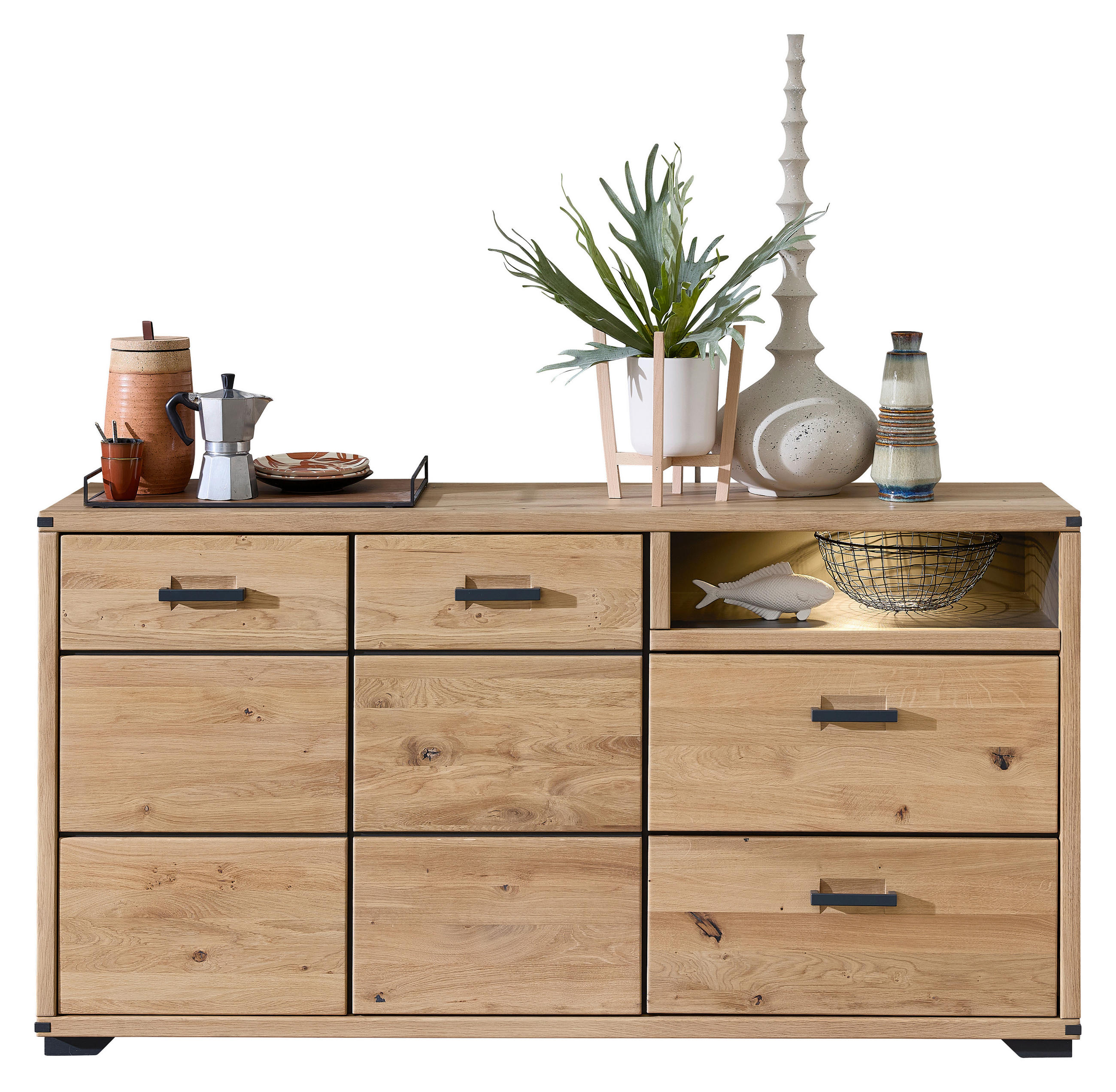 SIDEBOARD  in 170/90/43 cm  - Graphitfarben/Eiche Artisan, Design, Holz/Holzwerkstoff (170/90/43cm) - Livetastic