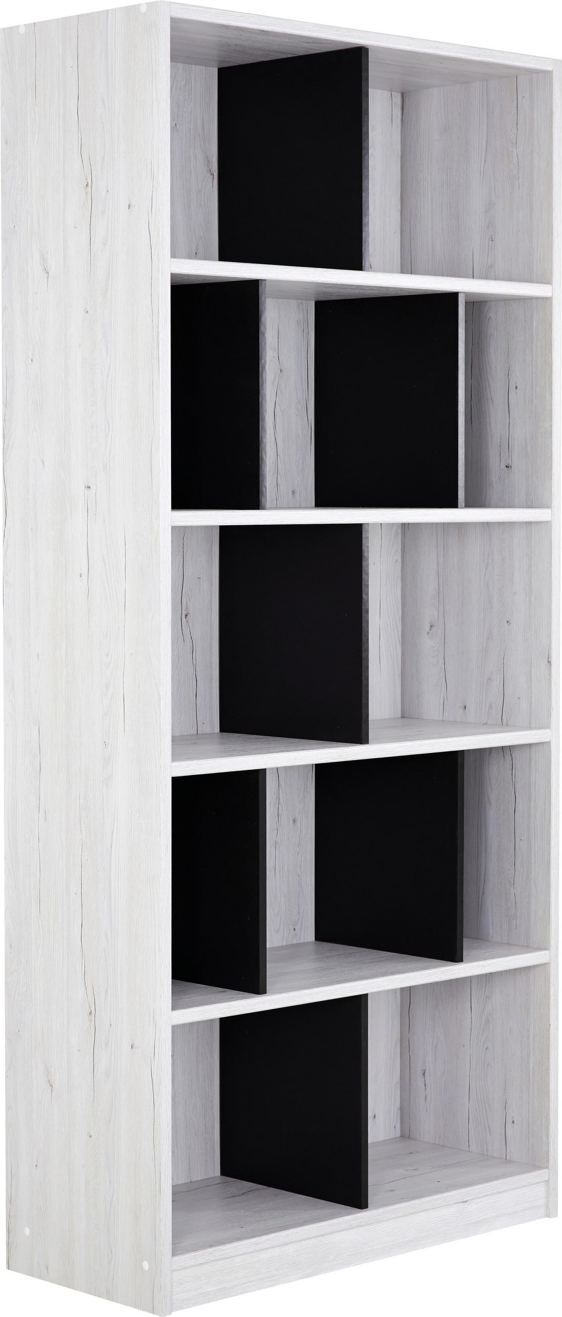 Regal 90/198/38 cm Graphitfarben, Weiß