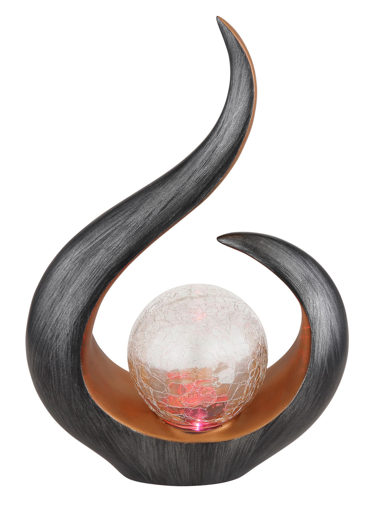 SOLARLEUCHTE 22,5/10/33,5 cm   - Klar/Goldfarben, Design, Glas/Kunststoff (22,5/10/33,5cm) - Globo