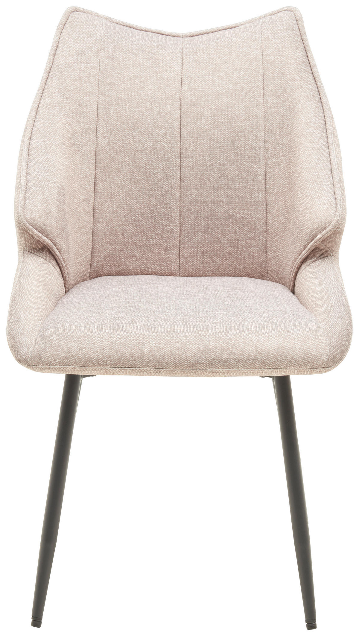 STUHL  in Eisen Samt  - Beige/Schwarz, Lifestyle, Textil/Metall (55/87/61cm) - MID.YOU