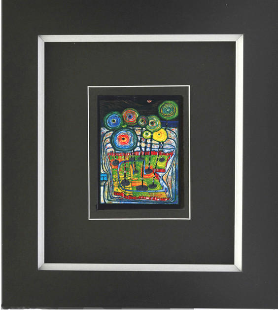 KUNSTDRUCK Hundertwasser Abstraktes, Architektur PARK - Multicolor/Schwarz, Basics, Holzwerkstoff (38,5/43cm)