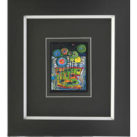 KUNSTDRUCK Hundertwasser Abstraktes, Architektur PARK  - Multicolor/Schwarz, Basics, Holzwerkstoff (38,5/43cm)