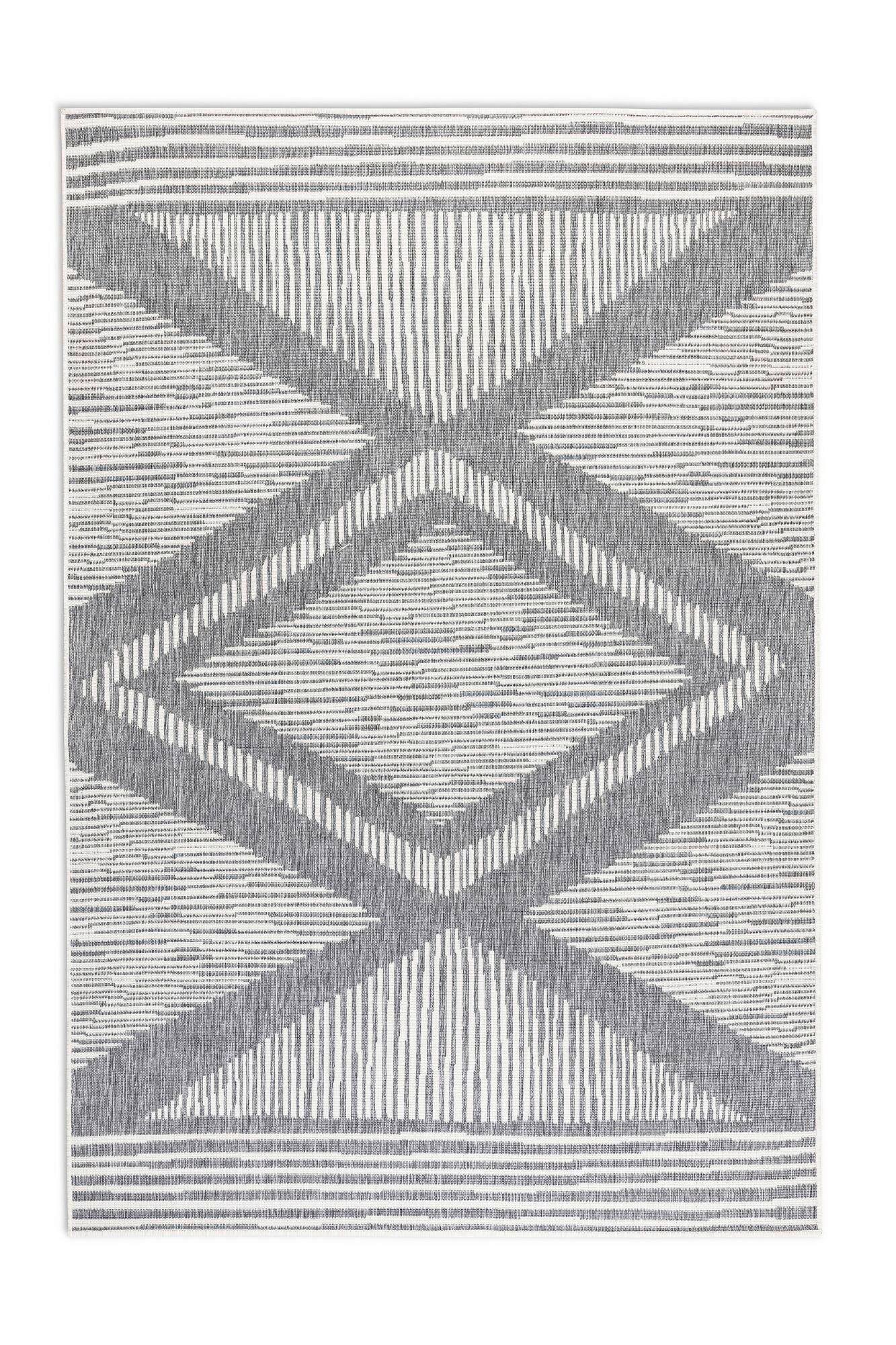 OUTDOORTEPPICH 80/150 cm Gemini Silberfarben, Weiß  - Silberfarben/Weiß, Design, Kunststoff (80/150cm)