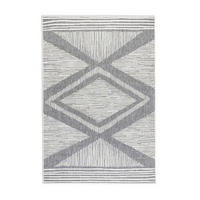 OUTDOORTEPPICH 80/150 cm Gemini Silberfarben, Weiß  - Silberfarben/Weiß, Design, Kunststoff (80/150cm)