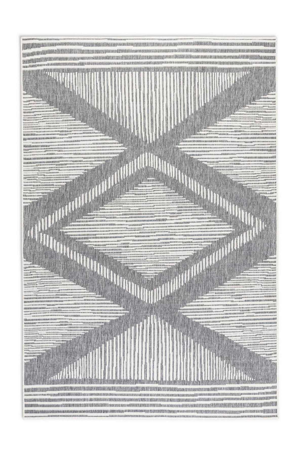 OUTDOORTEPPICH 80/150 cm Gemini Silberfarben, Weiß  - Silberfarben/Weiß, Design, Kunststoff (80/150cm)