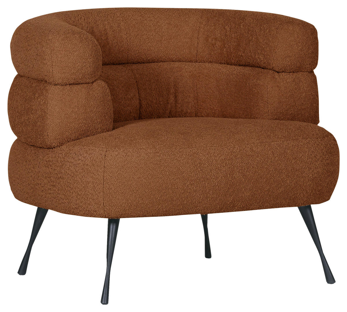 SESSEL in Chenille Kupferfarben  - Schwarz/Kupferfarben, Konventionell, Textil/Metall (92/75/78cm)