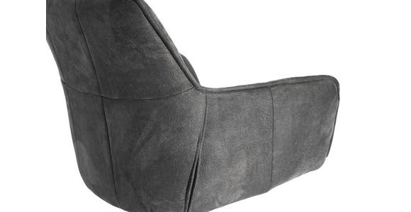 ARMLEHNSTUHL  Sitzfläche 360° drehbar, inklusive Armlehnen, automatische Rückholfunktion Mikrofaser  - Anthrazit/Schwarz, Design, Textil/Metall (65/85/63cm) - Novel