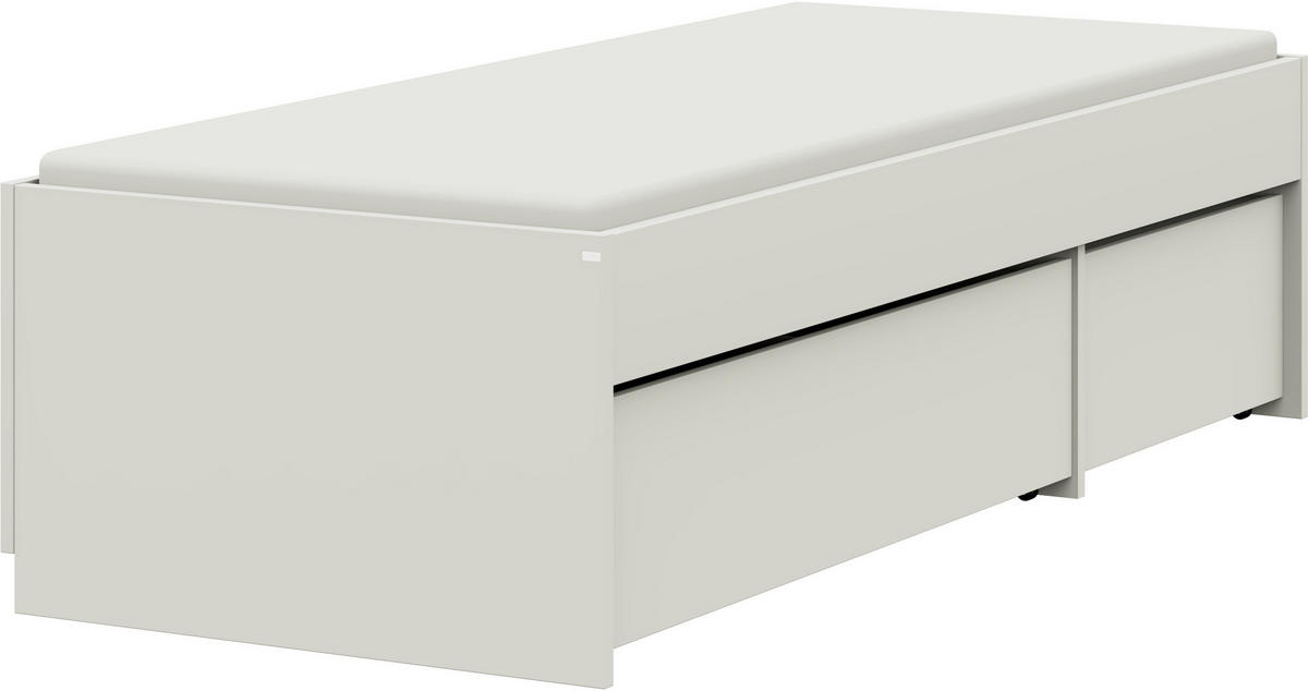 STAURAUMBETT 90/200 cm  in Weiss   - Weiss, Design, Holzwerkstoff (90/200cm) - Cantus