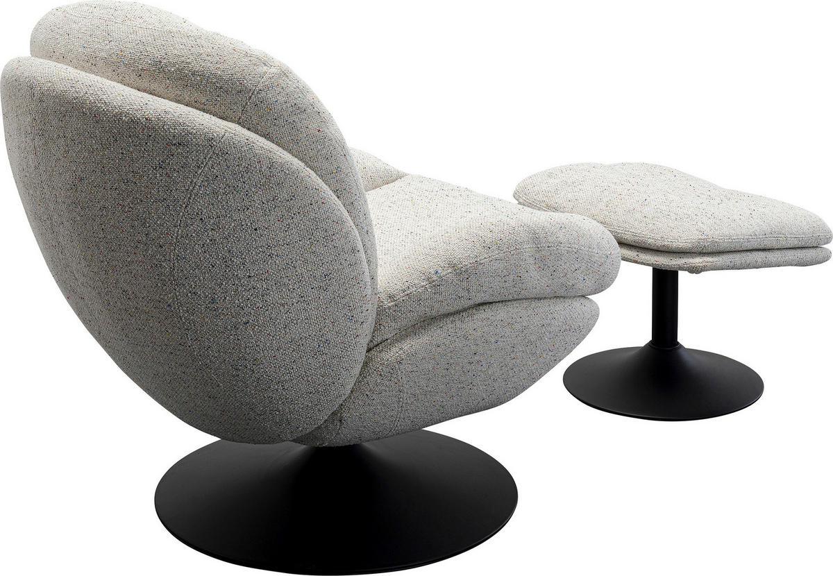 SESSELSET STANFORD Flachgewebe Hocker    - Schwarz/Grau, MODERN, Textil/Metall (84/81/84cm) - Kare-Design