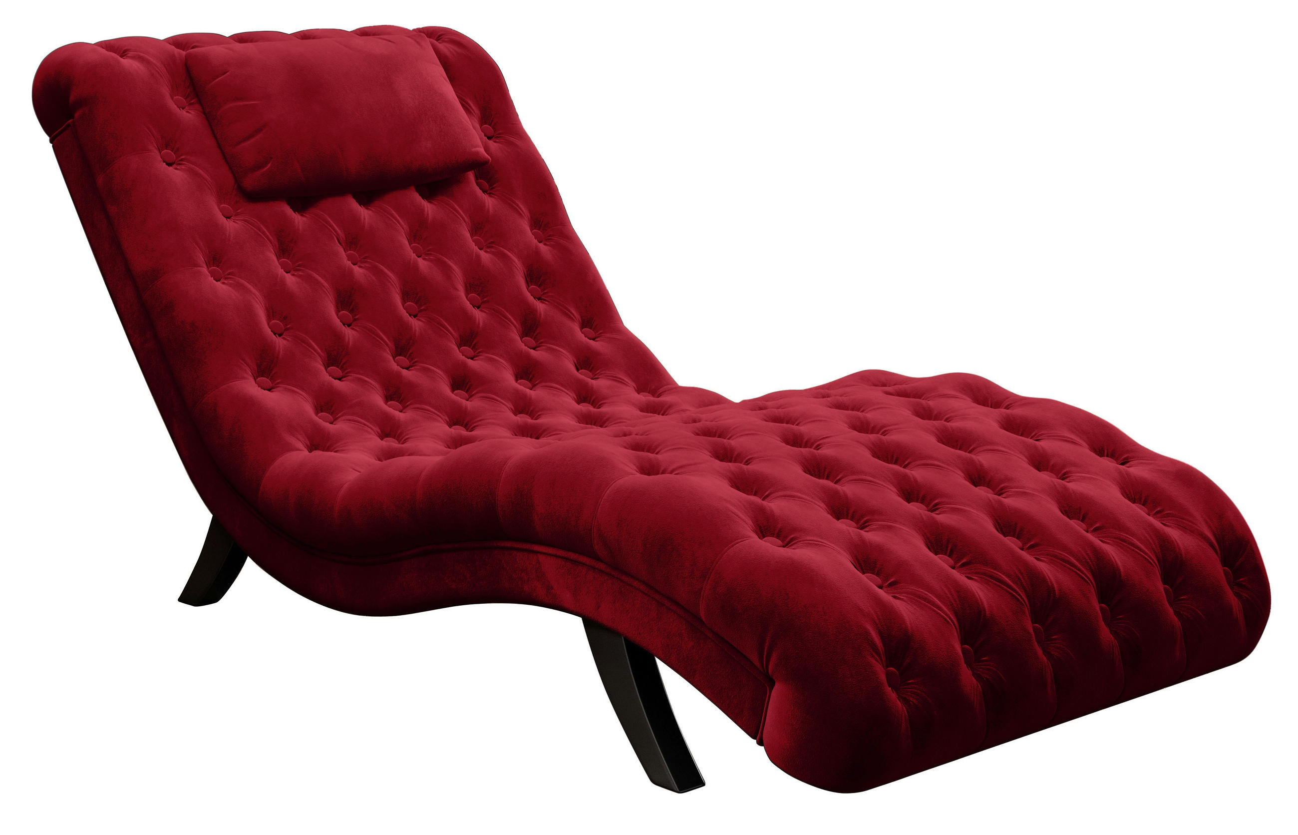 Fotoliu Șezlong De Relaxare in textil roșu  - roșu/negru, Trend, lemn/textil (73/75/163cm) - Ambia Home