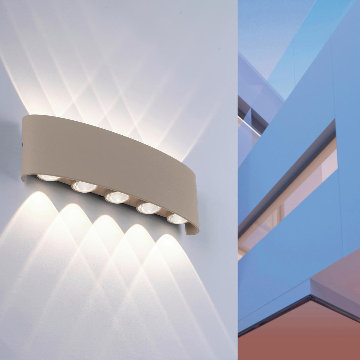 LED-WANDLEUCHTE 27/4,7/8 cm   - Sandfarben, Design, Metall (27/4,7/8cm)