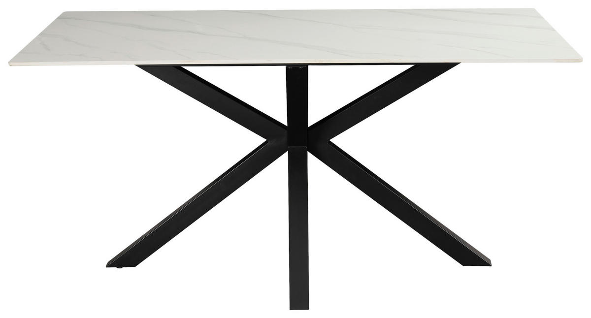 JEDILNA MIZA, črna, bela  - črna/bela, Moderno, kovina/keramika (160/90/76cm) - MID.YOU