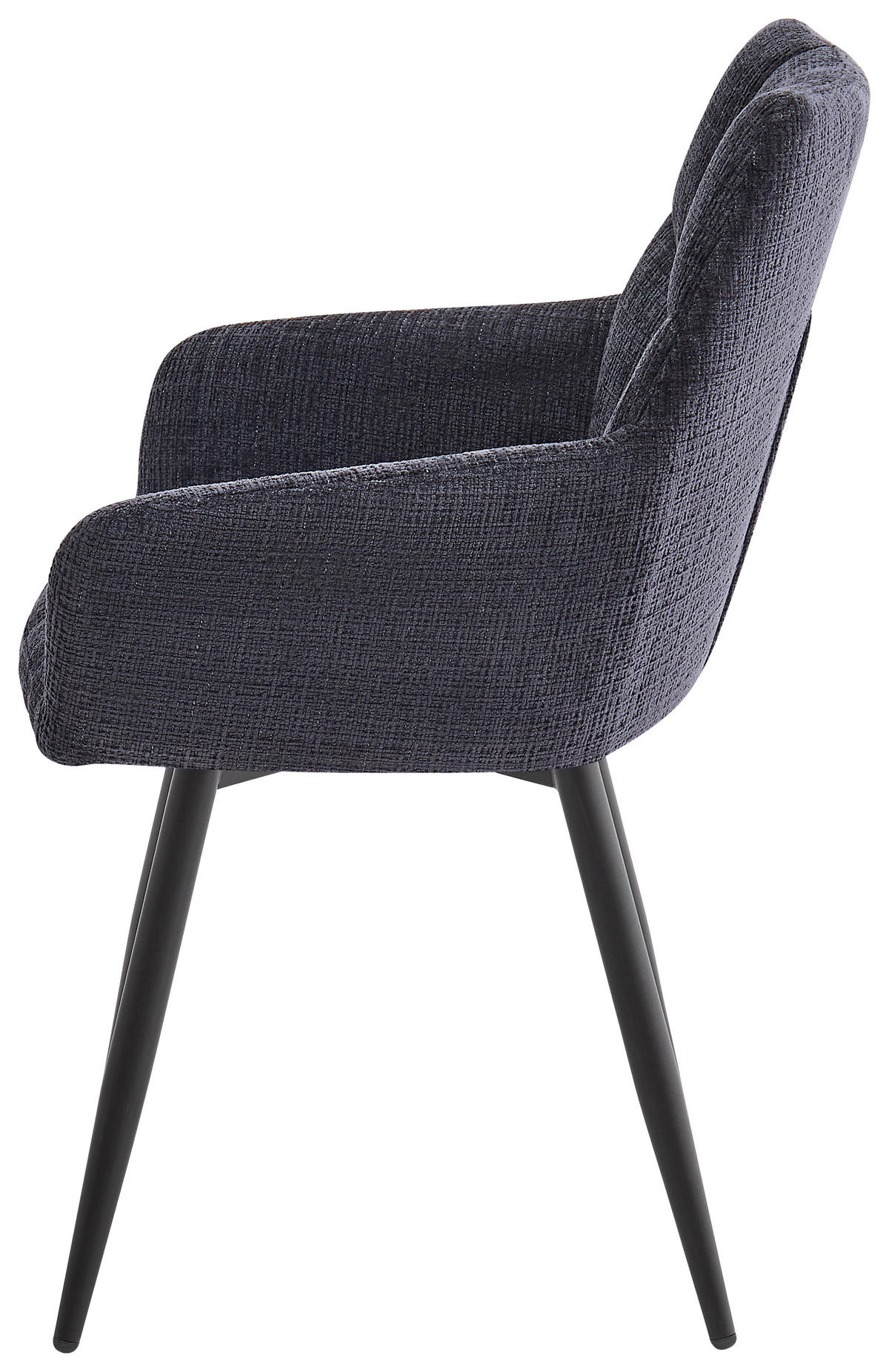 NASLANJAČ, kovina, tekstil črna, temno siva  - temno siva/črna, Design, kovina/tekstil (61/83,5/60cm) - Stylife