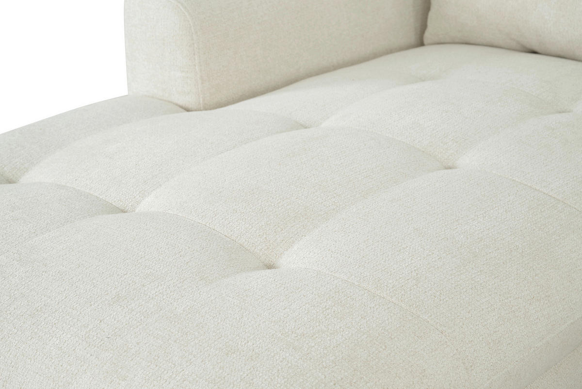 WOHNLANDSCHAFT Beige Chenille  - Beige/Schwarz, KONVENTIONELL, Textil/Metall (188/340/160cm) - Xora