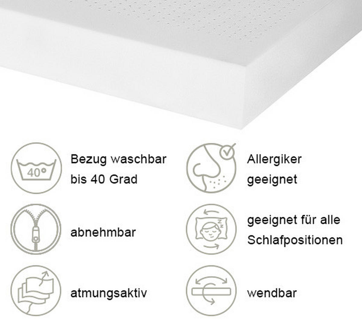KALTSCHAUMMATRATZE 100/200 cm Höhe ca. 29 cm 5 -Zonen - Weiß, Basics, Textil (100/200cm) - MID.YOU