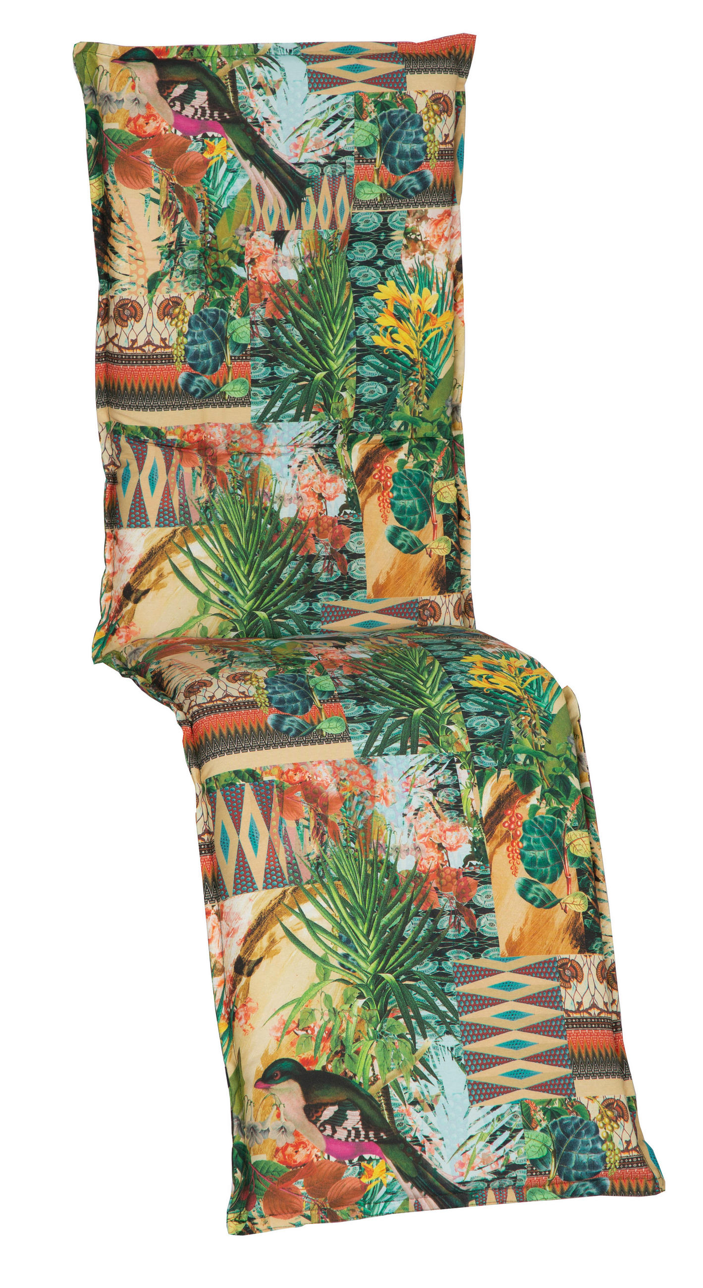 RELAXSESSELAUFLAGE Blätter  - Grün, Basics, Textil (170/46/8cm) - Gardenson