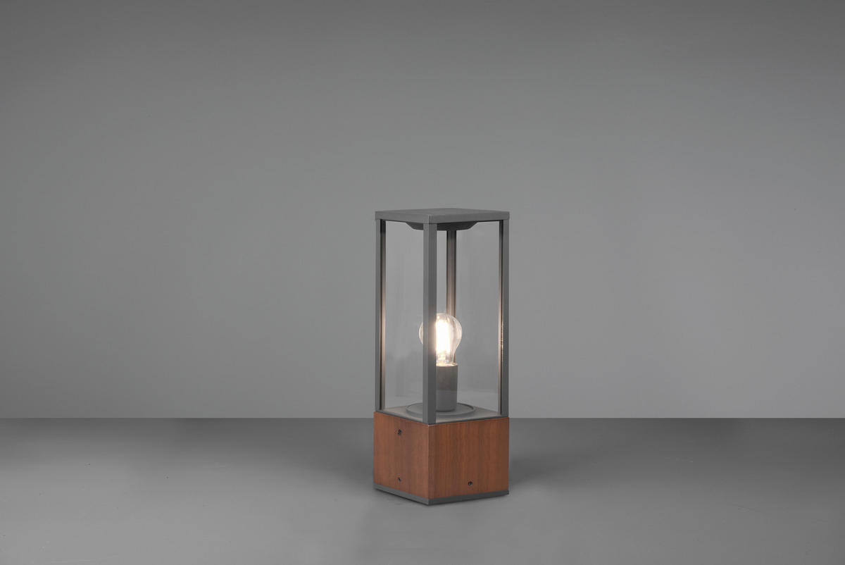 AUßENSTEHLEUCHTE Garonne   - Anthrazit, Natur, Holz/Metall (14/40/14cm) - Trio Leuchten