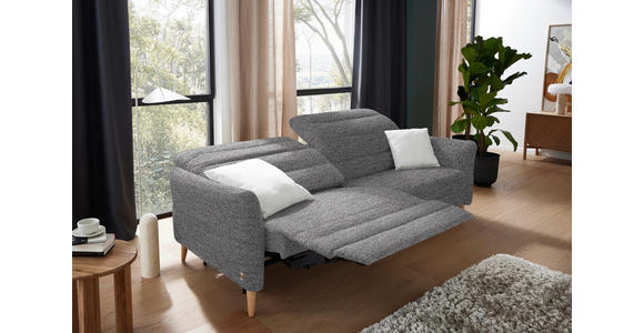 2-SITZER-SOFA in Webstoff Grau  - Eiche Bianco/Grau, Design, Holz/Textil (234-262/84/112cm) - Dieter Knoll