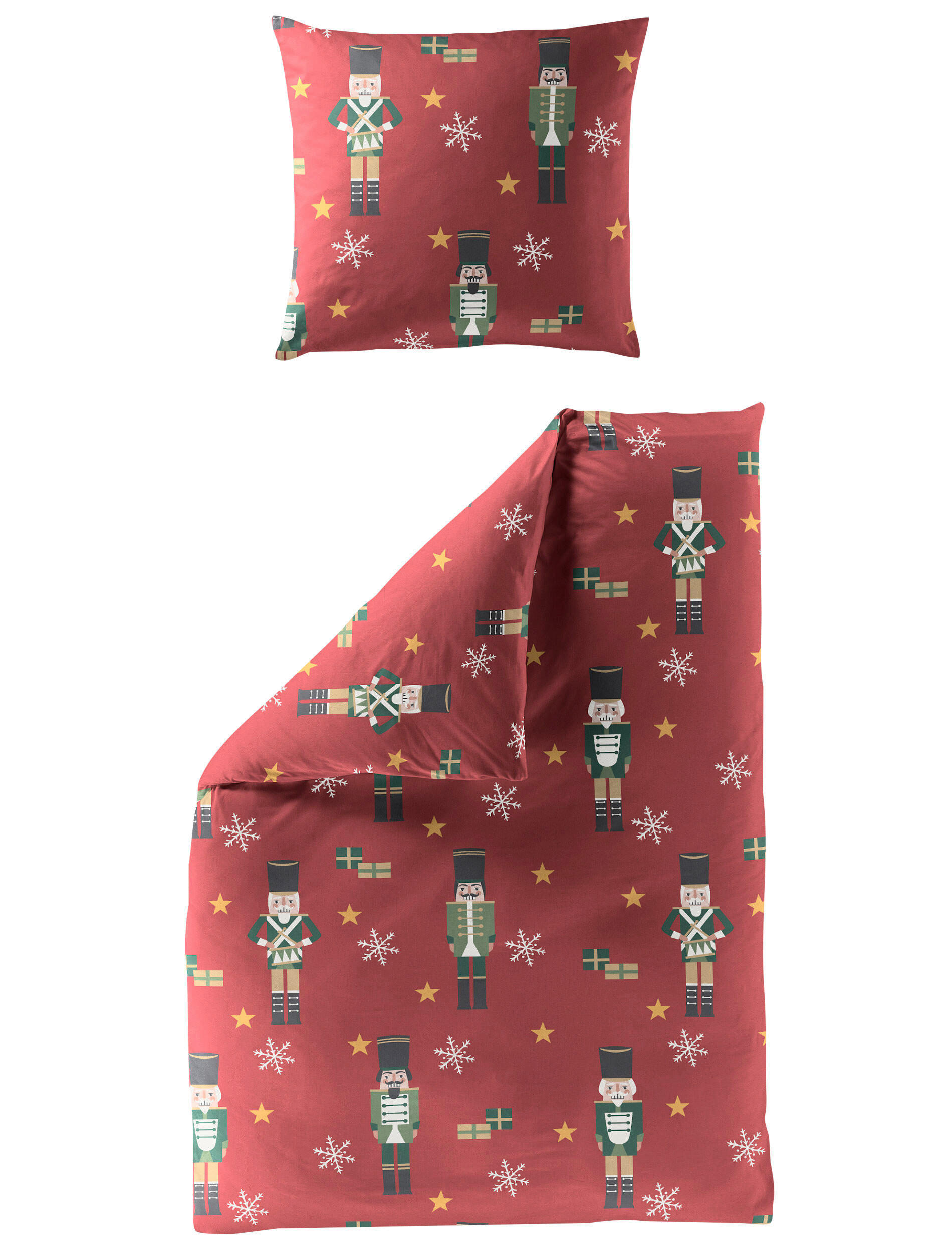 BETTWÄSCHE 2-teilig Biber 135/200 cm  - Rot, Design, Textil (135/200cm) - Bierbaum