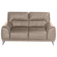 2-SITZER-SOFA Lederlook Sandfarben  - Sandfarben/Chromfarben, MODERN, Textil/Metall (166/92/96cm) - MID.YOU