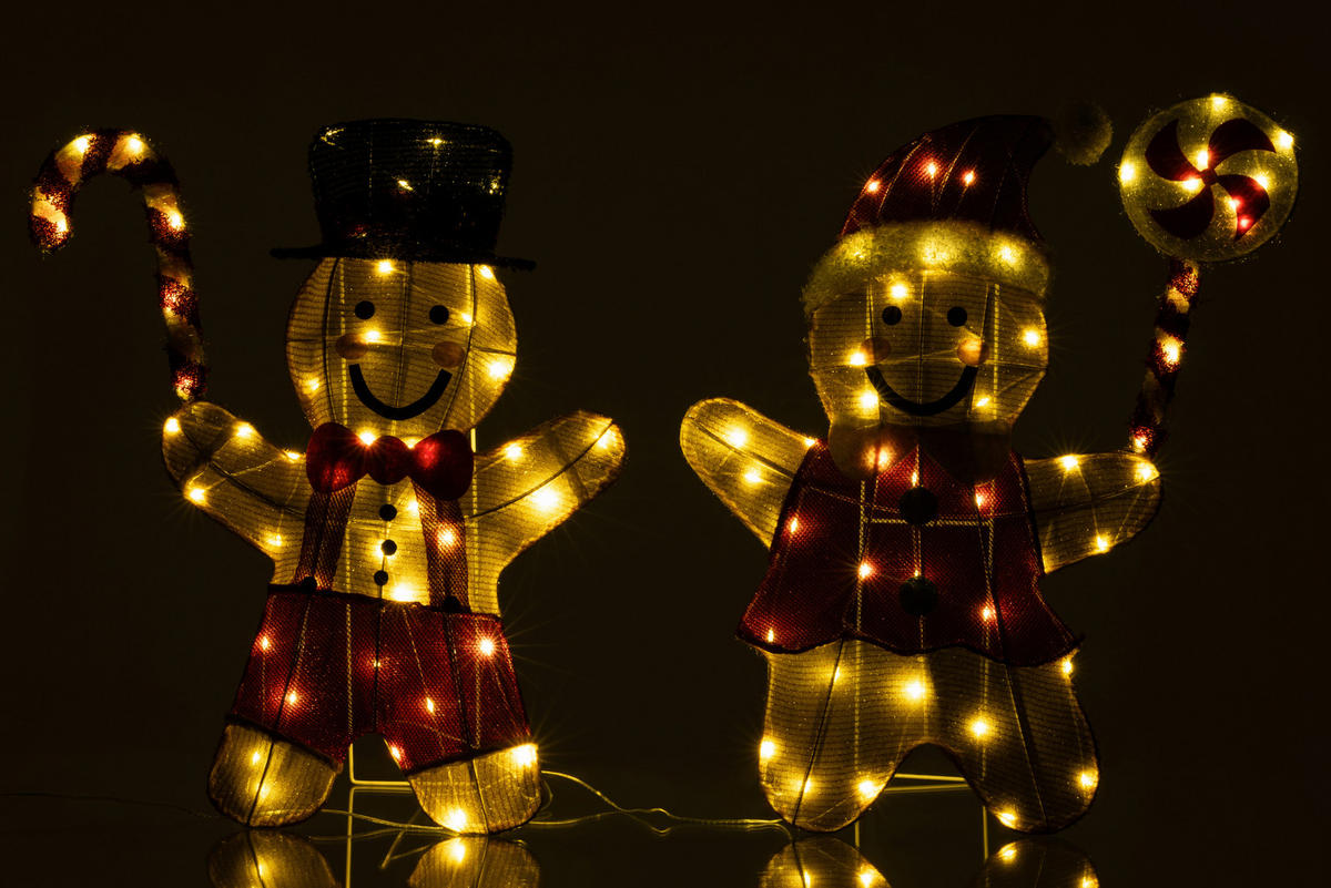 LED-DEKOLEUCHTE  - Rot/Goldfarben, LIFESTYLE, Textil/Metall - X-Mas