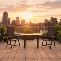 GARTENSET 3-teilig  - Graphitfarben/Akaziefarben, MODERN, Holz/Textil - Gardenson