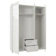 DREHTÜRENSCHRANK 169/214/60 cm,  in Weiß, Weiß Hochglanz, 3-türig  - Weiß Hochglanz/Weiß, Trend, Holzwerkstoff (169/214/60cm) - Carryhome