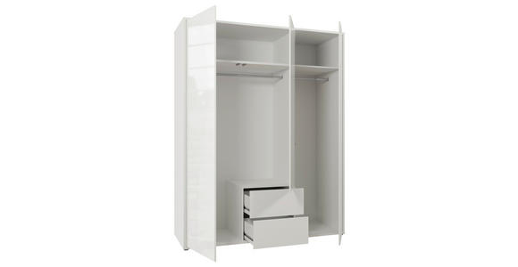 DREHTÜRENSCHRANK 169/214/60 cm,  in Weiß, Weiß Hochglanz, 3-türig  - Weiß Hochglanz/Weiß, Trend, Holzwerkstoff (169/214/60cm) - Carryhome