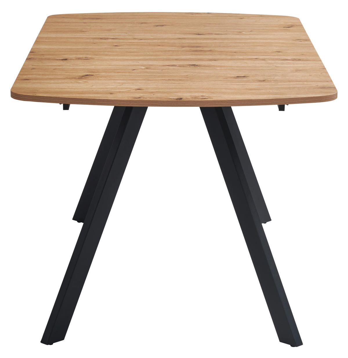 ESSTISCH in Metall, Holzwerkstoff 160-200/90/75 cm  - Schwarz/Eiche Artisan, KONVENTIONELL, Holzwerkstoff/Metall (160-200/90/75cm) - MID.YOU