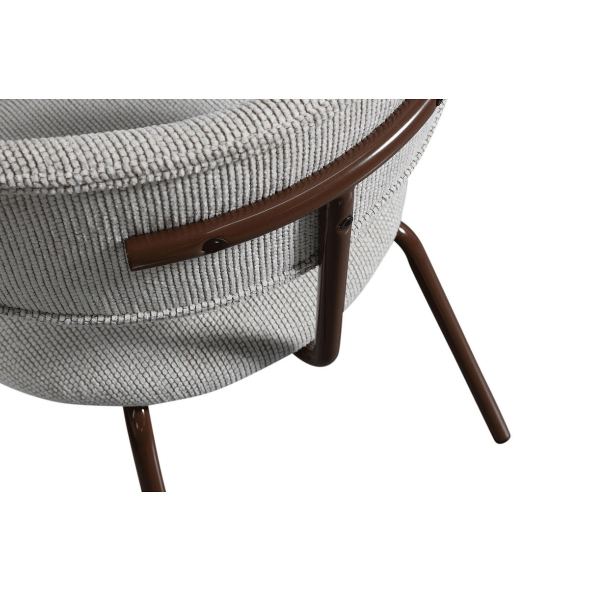 STUHL-SET 2 Stück  in Eisen Webstoff  - Braun/Weiß, MODERN, Textil/Metall (48/75/53cm) - Livetastic