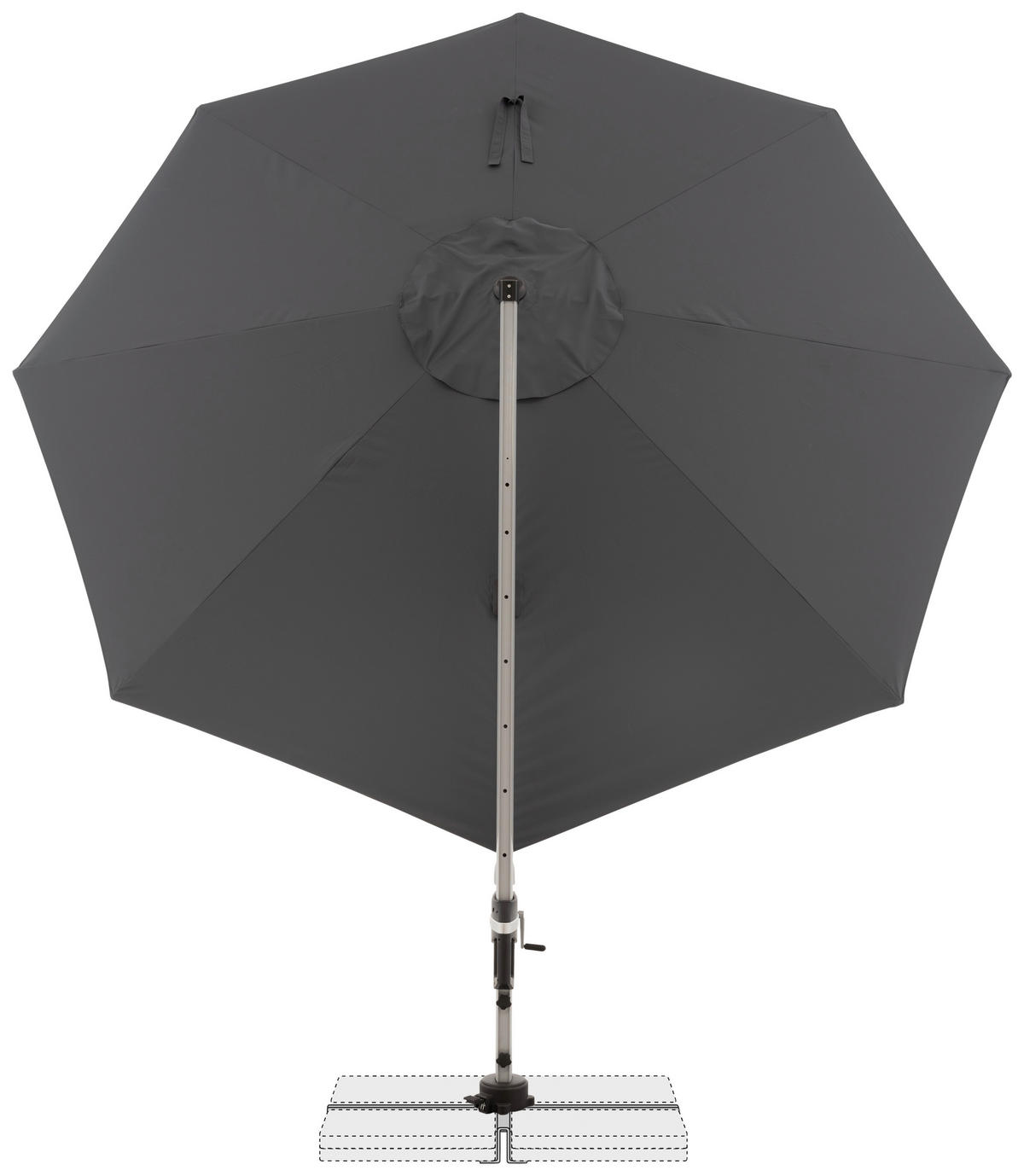 AMPELSCHIRM 370 cm Anthrazit  - Anthrazit/Silberfarben, Basics, Textil/Metall (370cm) - Doppler