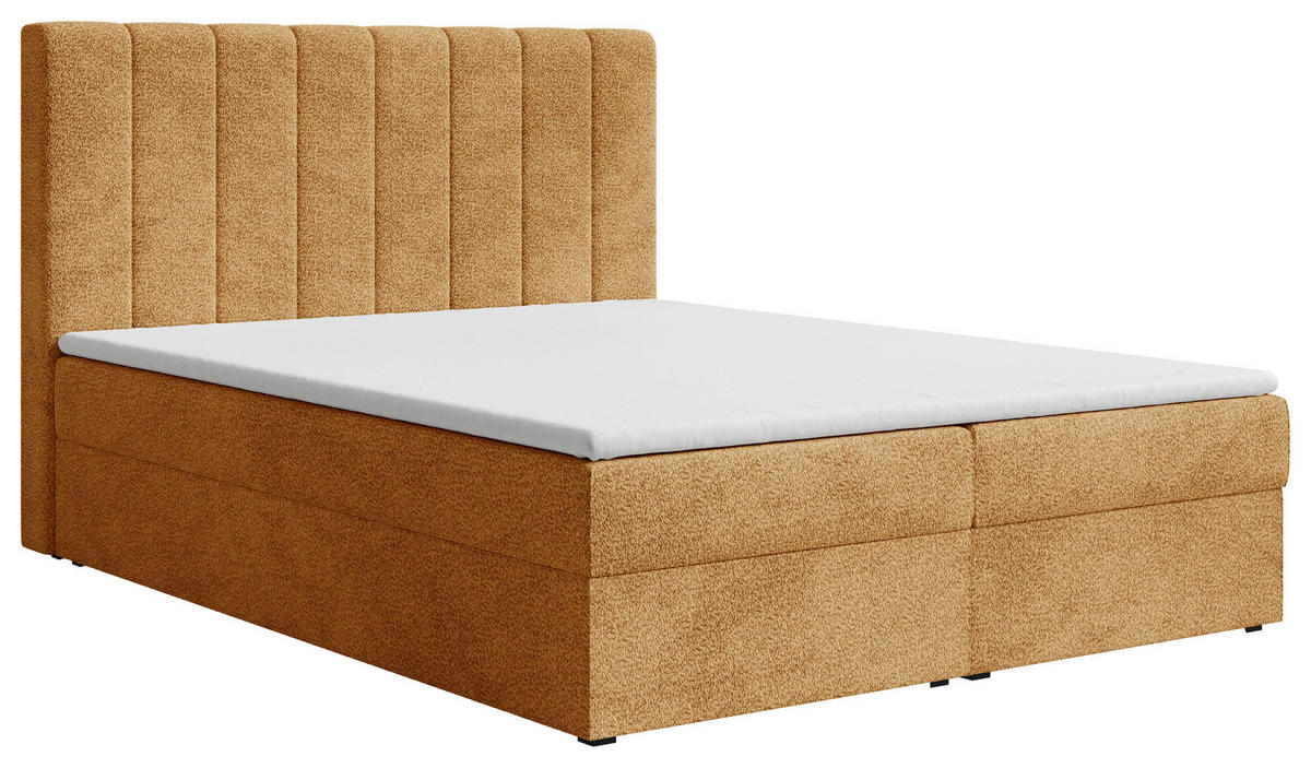 BOXBETT 160/200 cm  in Rostfarben  - Rostfarben/Schwarz, MODERN, Holz/Kunststoff (160/200cm) - MID.YOU