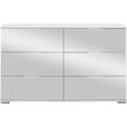 KOMMODE , 130/83/41 cm, 6 Schublade(n)  - Alufarben/Weiß, Design, Glas/Holzwerkstoff (130/83/41cm) - Carryhome