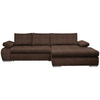 KUTNA GARNITURA tekstil  smeđa   - bijela/boje kroma, Design, tekstil/plastika (294/173cm) - Carryhome