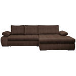 ECKSOFA Braun Flachgewebe  - Chromfarben/Braun, Design, Kunststoff/Textil (294/173cm) - Carryhome