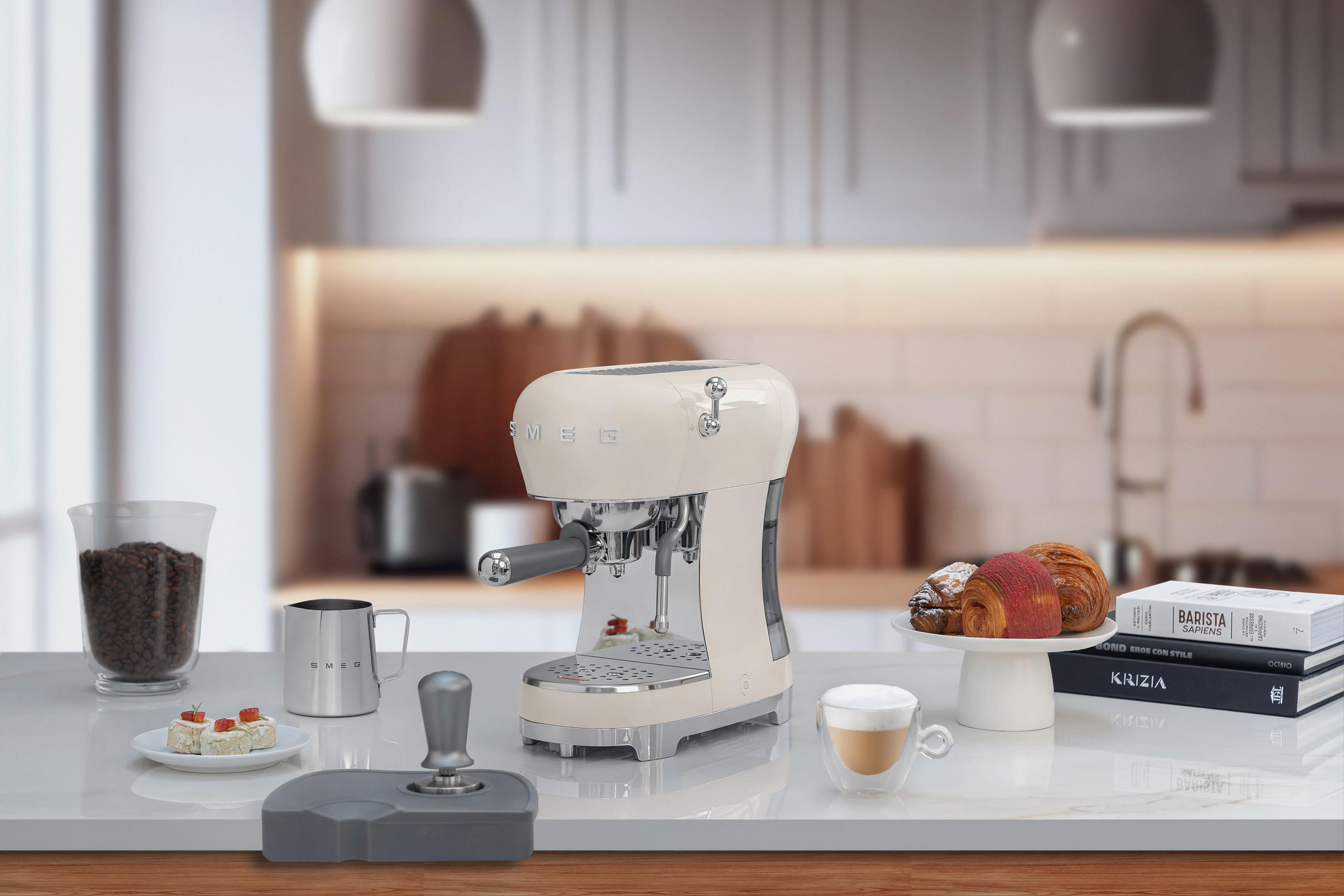 ESPRESSOMASCHINE 50´s Style  - Creme, Design, Kunststoff/Metall (14,9/33/32,9cm) - SMEG