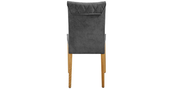 STUHL Webstoff Eichefarben, Dunkelgrau Eiche massiv  - Eichefarben/Dunkelgrau, KONVENTIONELL, Holz/Textil (46/95/64cm) - Cantus