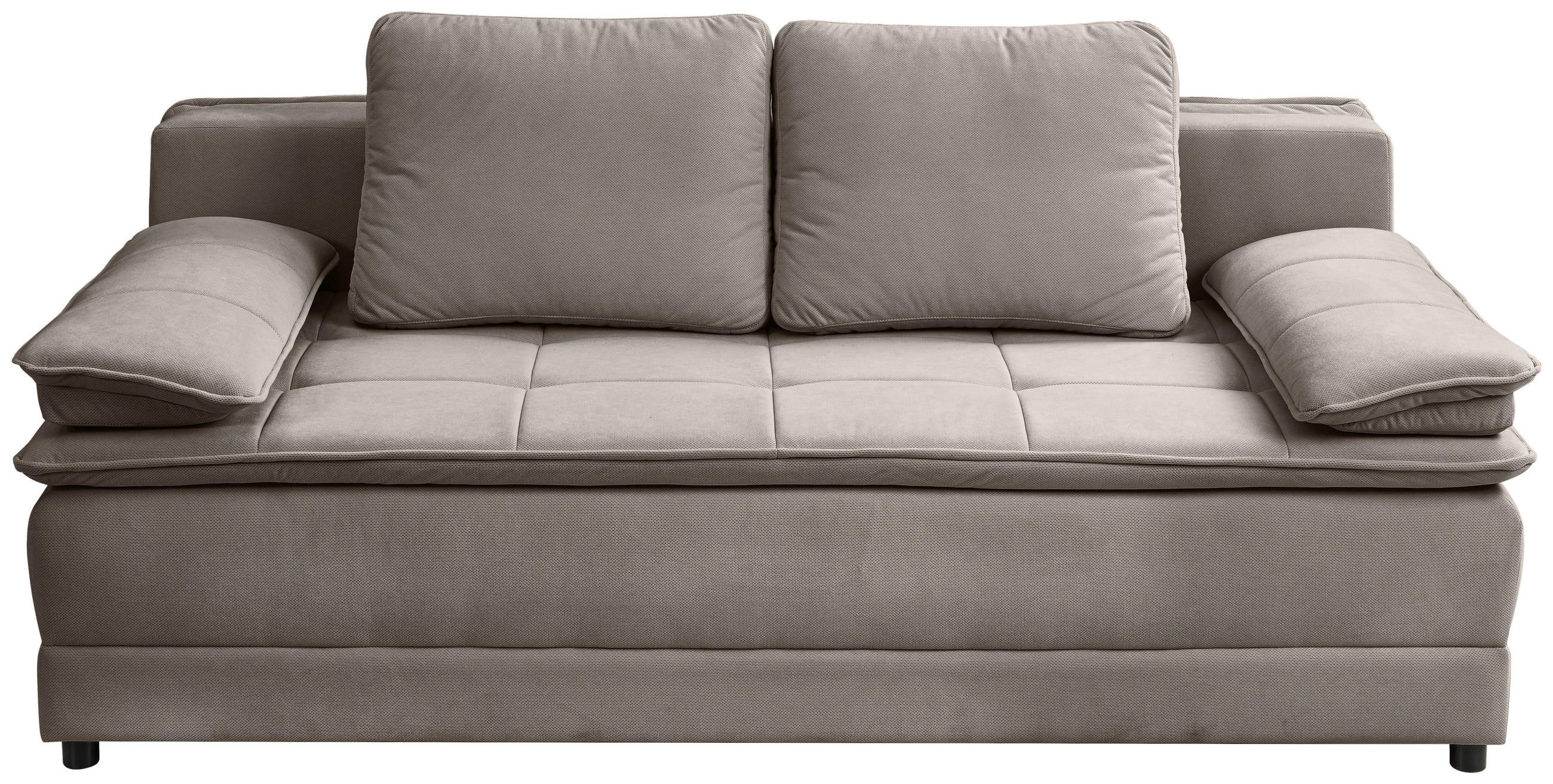 SCHLAFSOFA Webstoff Taupe  - Taupe/Schwarz, MODERN, Kunststoff/Textil (202/73-92/105cm) - MID.YOU