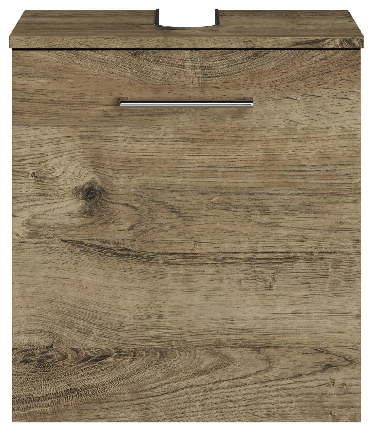 WASCHBECKENUNTERSCHRANK 45/49,8/33,3 cm  - Eiche dunkel/Chromfarben, KONVENTIONELL, Holzwerkstoff/Metall (45/49,8/33,3cm) - Sadena