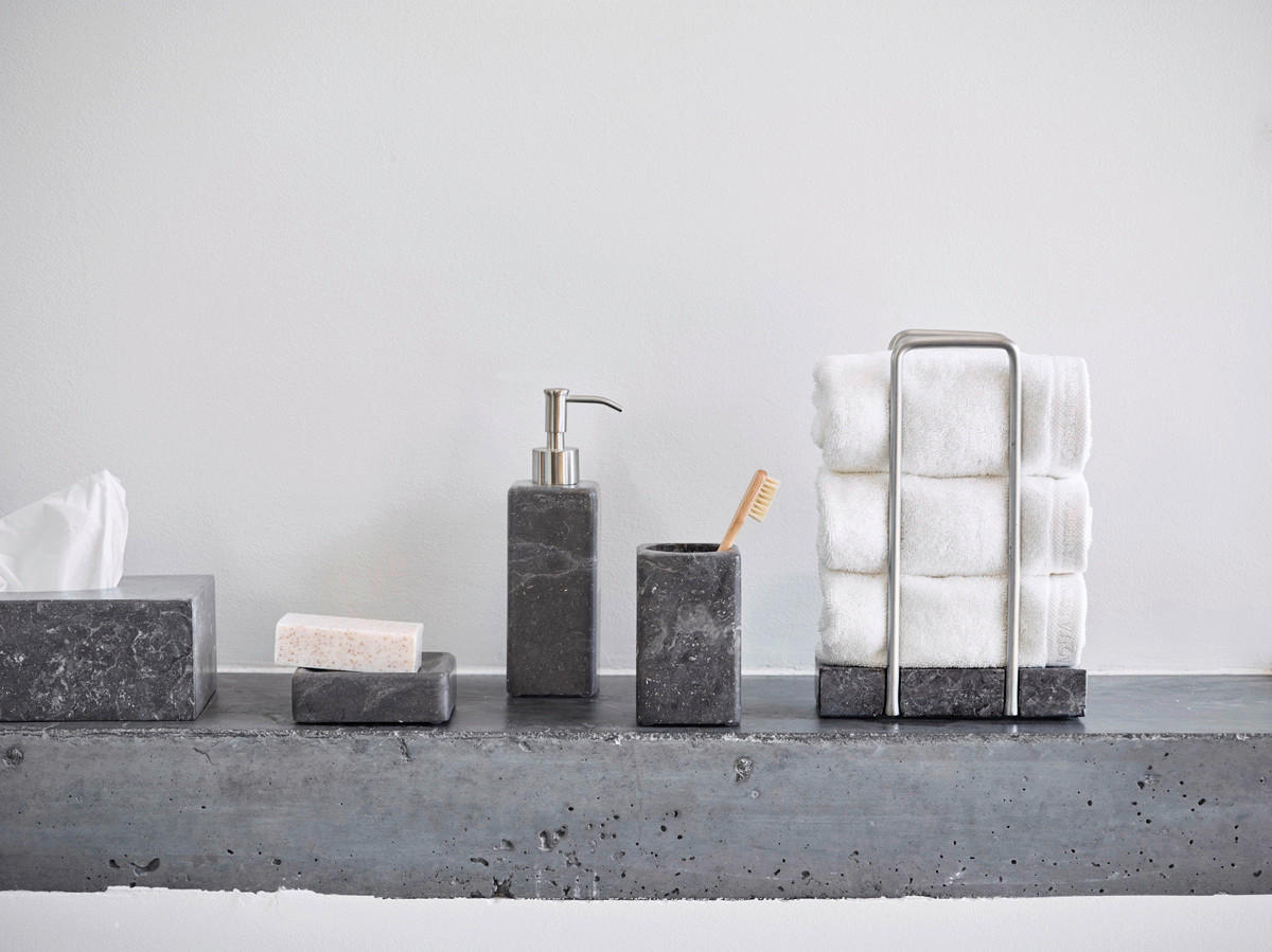 ZAHNBÜRSTENHALTER HAMMAM  - Dunkelgrau/Grau, Basics, Stein (6.7/6.7/10.5cm) - Aquanova