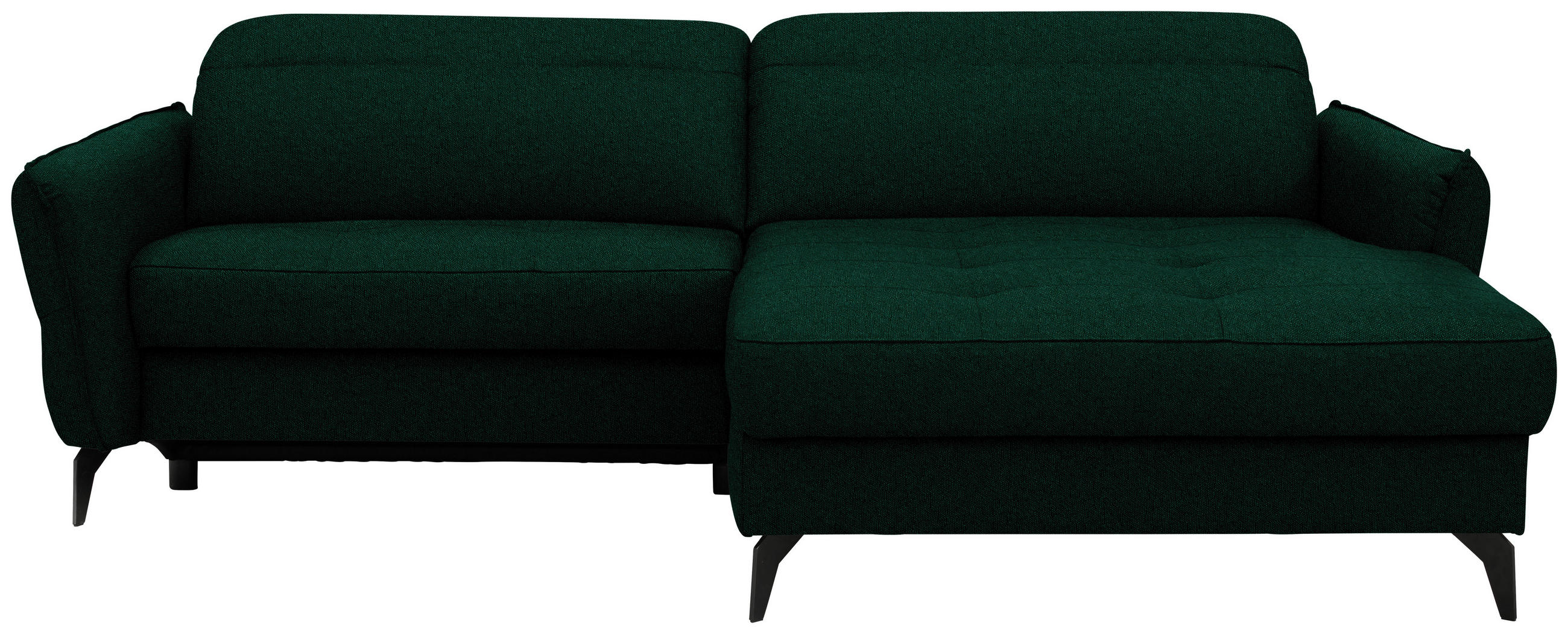 ECKSOFA MANTA in Flachgewebe Waldgrün  246/175 cm  - Waldgrün/Schwarz, Design, Textil/Metall (246/175cm) - Celina