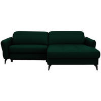 ECKSOFA MANTA in Flachgewebe Waldgrün  246/175 cm  - Waldgrün/Schwarz, Design, Textil/Metall (246/175cm) - Celina